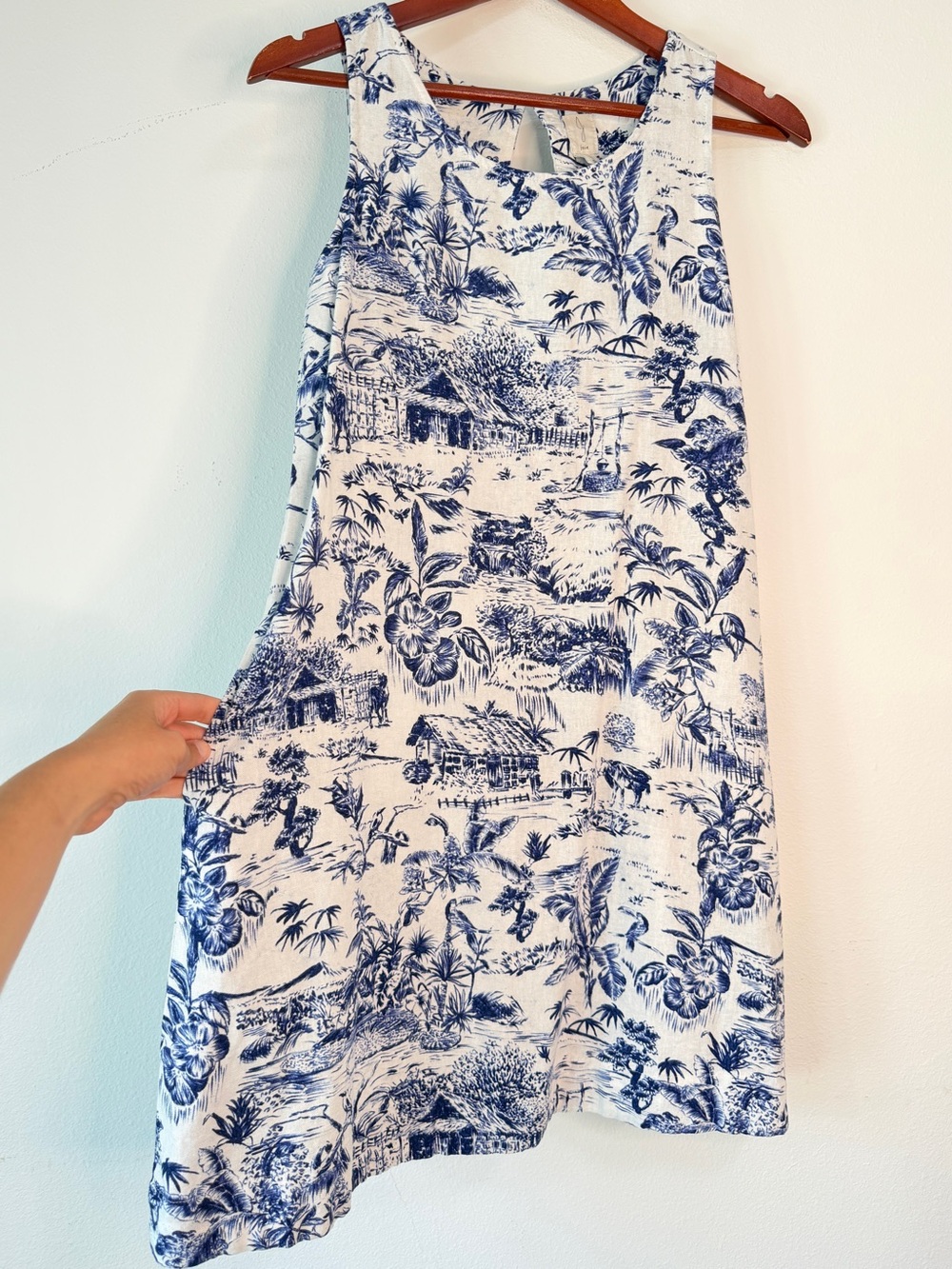 Joie Tropical Hawaiian Island Print Mini Dress Womens Artsy Boho Summer Linen